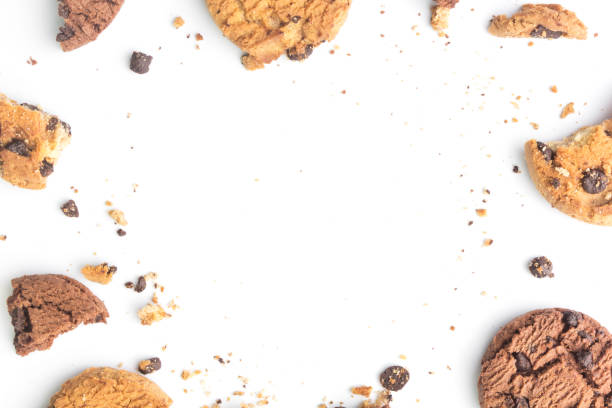 istock homemade chocolate chips cookies on white background in top view 1167657784