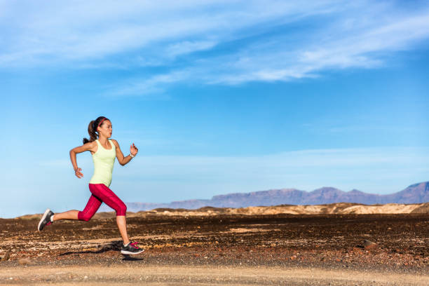 istock Trail runner athlete running in nature mountains 1167672759