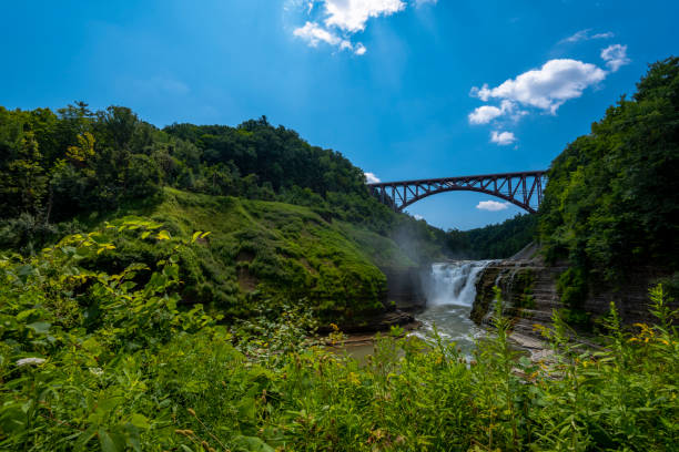 istock Letchworth State Park: Upper Falls, Genesee Arch Bridge 1167673855