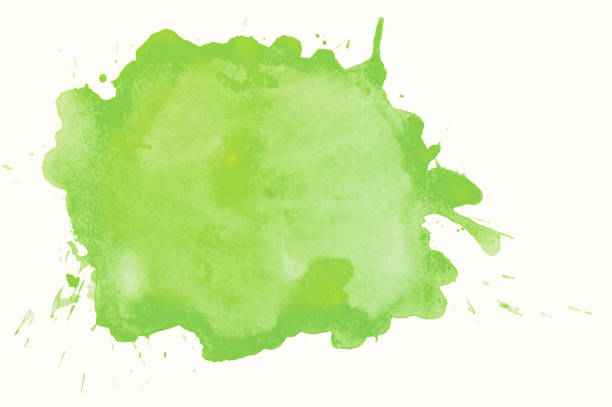 green watercolor spot - hand colored fotos imagens e fotografias de stock