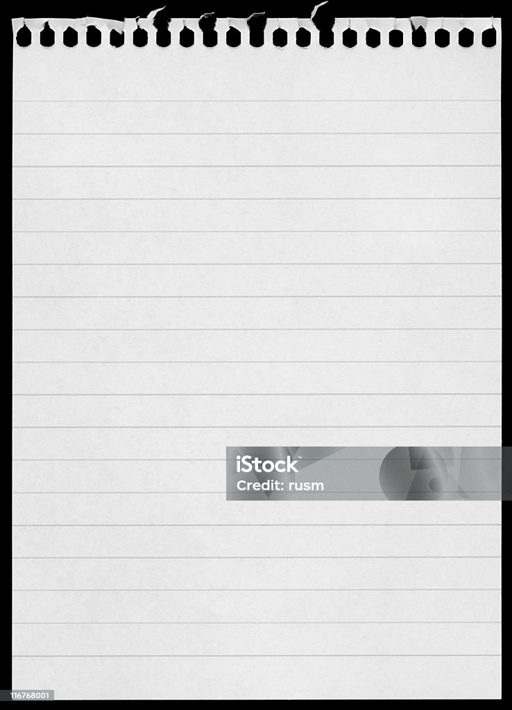 Hi-res página do bloco de notas em branco sobre fundo preto - Foto de stock de Bloco de Recados royalty-free