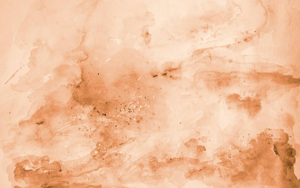 scratched sepia watercolor background - hand colored fotos imagens e fotografias de stock