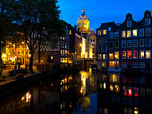 Amsterdam, Holland: Red Light District, St Nicholas at Night
