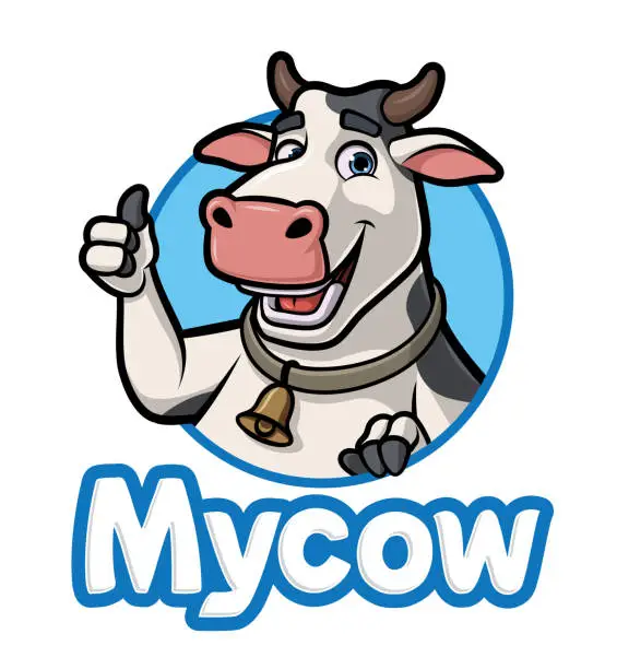 Vector illustration of Cartoon Cow Logo