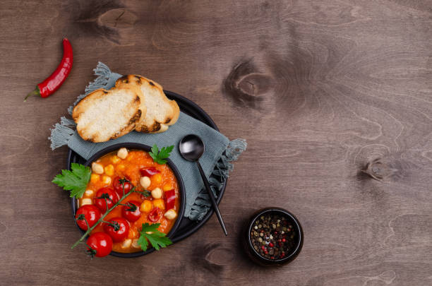 istock Red vegetable soup with chickpeas 1167685269