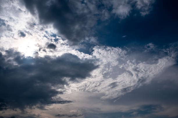 istock Cloudy overcast sky before thunderstorm with cirrocumulus and nimbus clouds. 1167687055