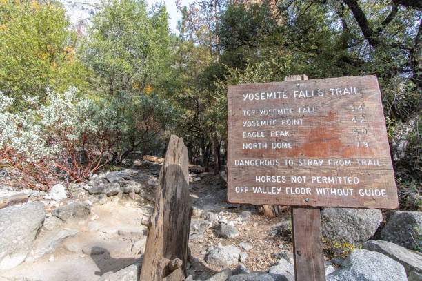 istock Trekking Sign Post - Yoemite Falls Trail 1167687216