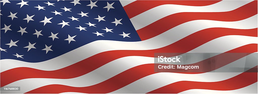 American Flag Flowing in the Wind This image of the American flag would make an excellent backdrop or banner. American Flag stock vector