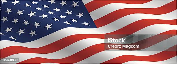American Flag Flowing In The Wind Stock Illustration - Download Image Now - American Flag, Backgrounds, Vector