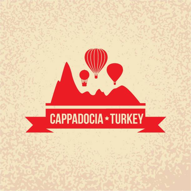 Ankara Cappadocia, Turkey detailed silhouette. Trendy vector illustration, flat style. Stylish colorful landmarks. The concept for a web banner. Business icon cappadocia balloon stock illustrations