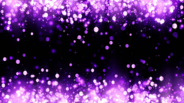 istock Background with magenta glitter particles. Beautiful holiday purple background template for premium design. Bright magenta particle with magic light 1167694470