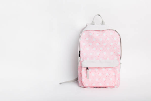 istock new stylish pink school backpack on white background 1167696588