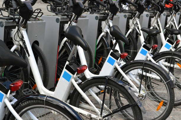 istock City bicycles in Madrid, Spain 1167698747