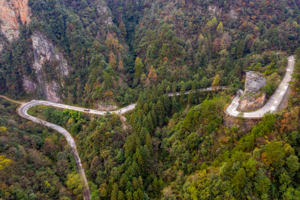 istock Breathtaking mountains and pass road scenery in China 1167698964