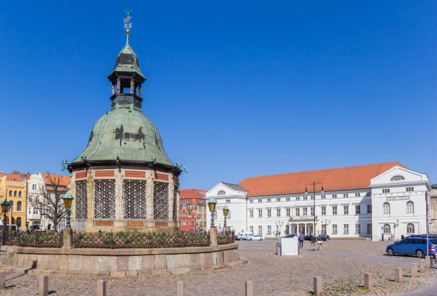 istock Town hall and Waterwork tower in historic Wismar 1167701538