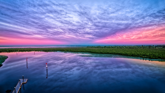 Dawn at Tooradin boat ramp on the foreshore in Victoria's South Gippsland