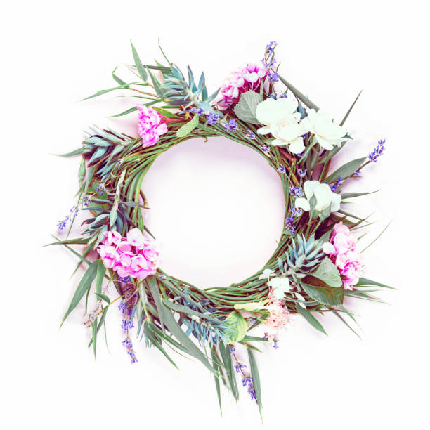 istock Flower wreath on background. 1167704153