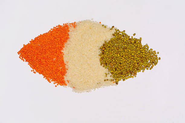 15 August India Independence Day concept, Indian flag are made of grains.