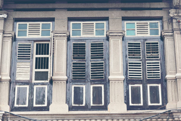 istock old windows in Penang city, Malaysia 1167710687