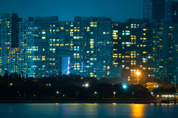 istock Shenzhen city skyline night scenery, China 1167711605