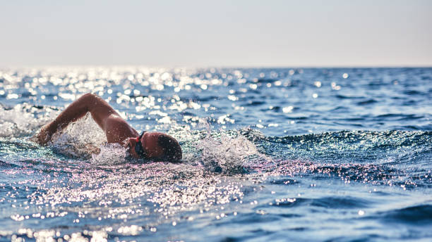 istock Swimmer training on the open sea / ocean. 1167716807