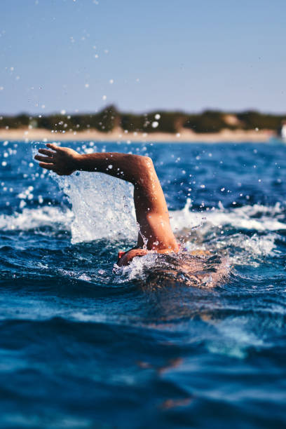 istock Swimmer training on the open sea / ocean. 1167716844