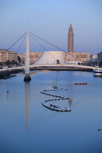 Dawn in Le Havre, France stock photo