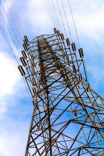 istock high voltage electric transmission iron tower with high voltage power lines 1167717848