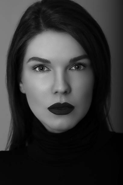 istock Close Up Model portrait in black in white 1167718441