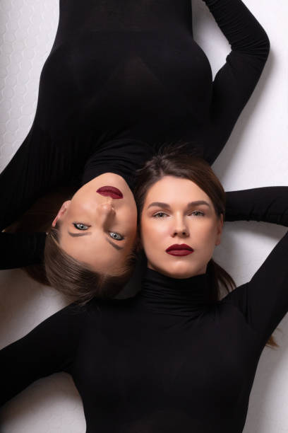 Portraits: Two Fashion Models Posing at the photo studio