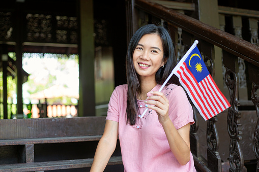 Merdeka, Malaysia, woman, Flag, Adult, Antique