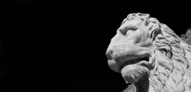 istock Piraeus Lion in Venice (Black and White with copy space) 1167718531