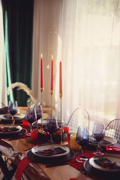 istock Dining table set for Christmas dinner stock photo 1167721061