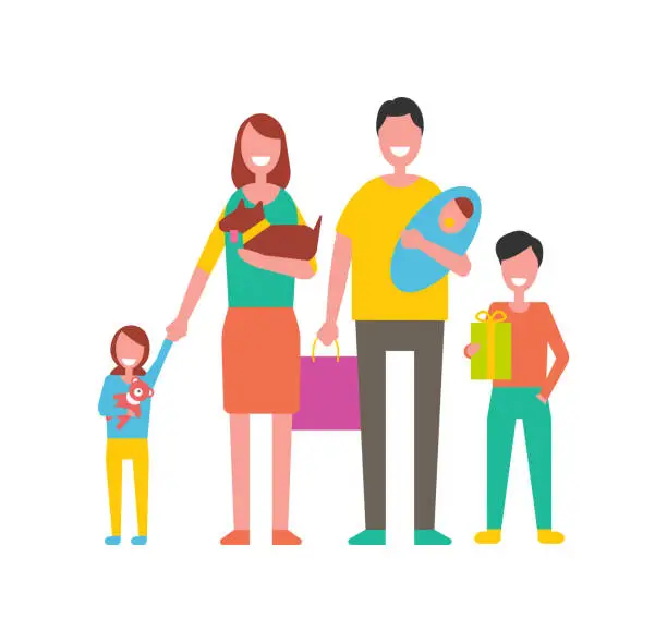 Vector illustration of Family Happy Day for People Vector Illustration