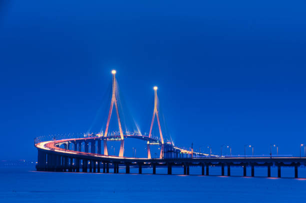 istock Night view of Incheon Bridge VD702 1167729390