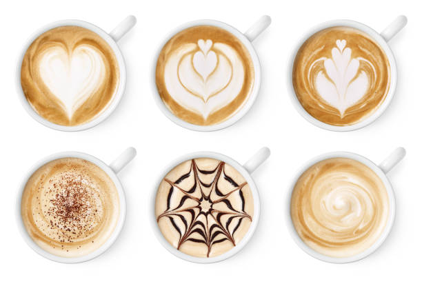 istock Set of coffee latte or cappuccino foam art 1167734100