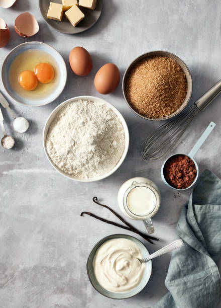 istock Baking ingredients: flour, eggs, sugar, butter, milk and spices 1167734102