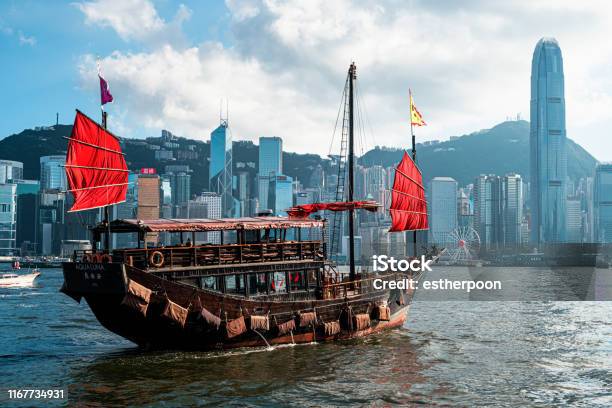 The Aqua Luna Sail Around Victoria Harbour Hong Kong Stock Photo - Download Image Now