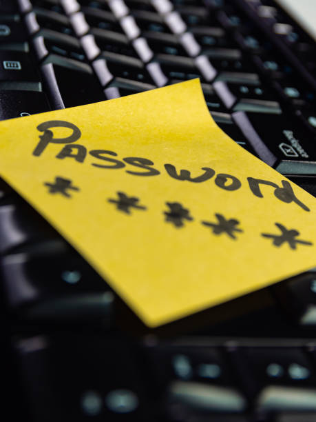 istock Close up of  paper  note with  password over computer keyboard 1167734935