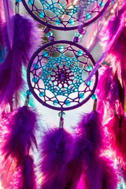 istock Handmade dream catcher with feathers threads and beads rope hanging 1167737327