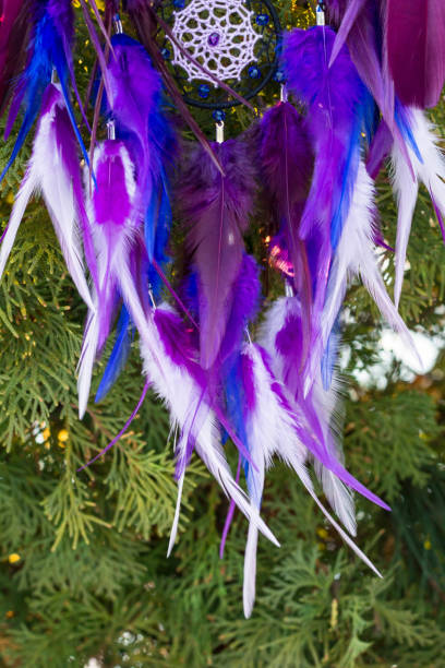 istock Handmade dream catcher with feathers threads and beads rope hanging 1167737861