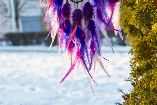 istock Handmade dream catcher with feathers threads and beads rope hanging 1167737872