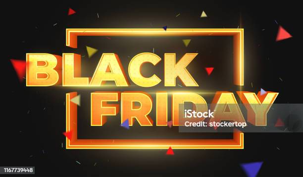 Black Friday 3d Text Sale Banner Template Design Beautiful Discount And Promotion Banner Stock Illustration - Download Image Now