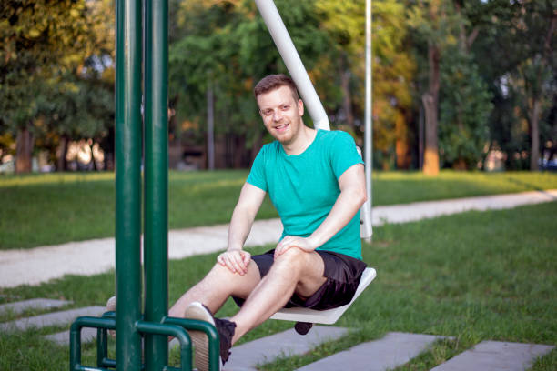istock A young man training at the outdoor gym 1167743650