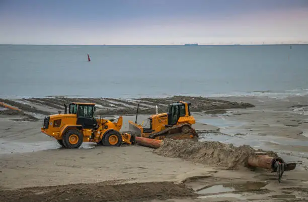 Photo of restoration on sand beach, norderney holiday