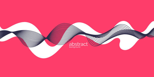 역동적인 파도가 있는 밝은 포스터. 벡터 일러스트레이션 - digital composite swirl style vector stock illustrations
