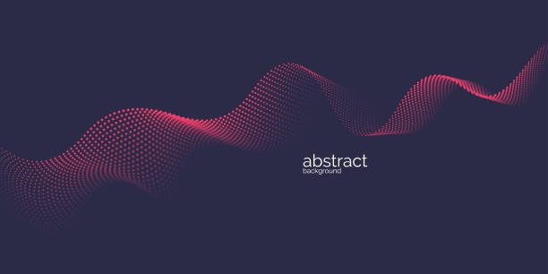 Vector abstract background with dynamic waves, line and particles. Vector abstract background with dynamic waves, line and particles. Illustration suitable for design dispersion stock illustrations