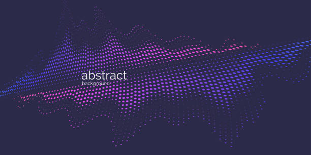 Vector abstract background with dynamic waves, line and particles. Vector abstract background with dynamic waves, line and particles. Illustration suitable for design dispersion stock illustrations