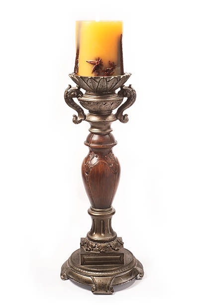 istock Antique wooden candlestick 116774530