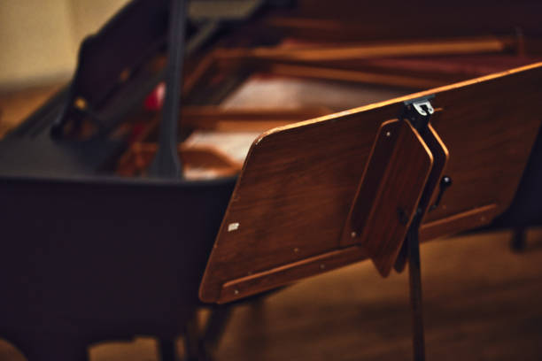 Wooden Piano musical instrument detail